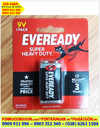 Pin Eveready 1222-BP1 ; Pin 9v Eveready 1222-BP1 Heavy Duty _ Made in Singapore _Vỉ 1viên
